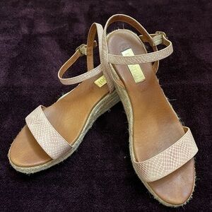 MAYPOL PINK MOC PYTHON WEDGE ESPADRILLES SZ 39